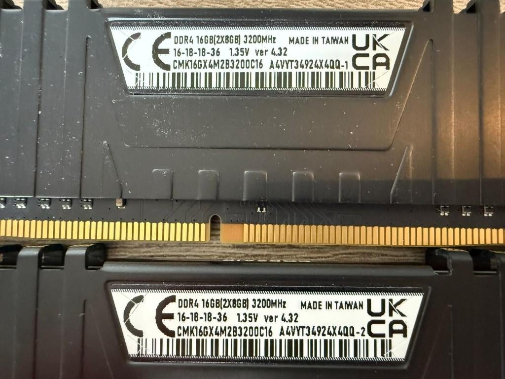 Corsair Vengeance LPX CMK16GX4M2B3200C16 aangeboden, DDR4, Ophalen of Verzenden, Zo goed als nieuw, Desktop