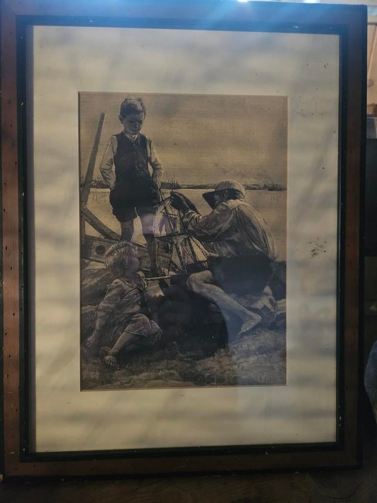 schippers schilderij 34x45 cm, Ophalen of Verzenden