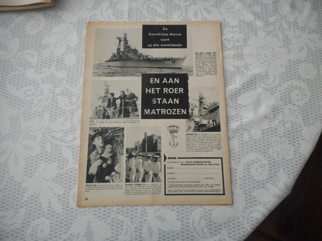 Adv. Kon. Marine. Vaart op alle wereldzeeën. 1963., Verzamelen, Militaria | Algemeen, Ophalen of Verzenden, Marine, Nederland