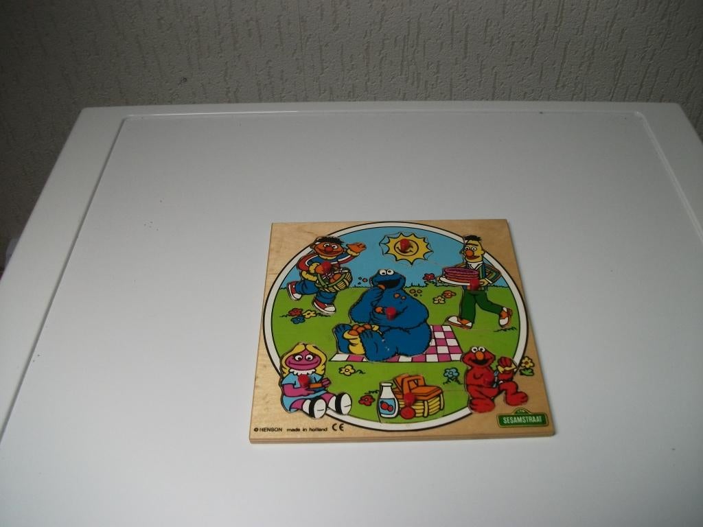 Puzzel Sesamstraat 7 delig, Kinderen en Baby's, Speelgoed | Houten speelgoed, Ophalen of Verzenden, Gebruikt