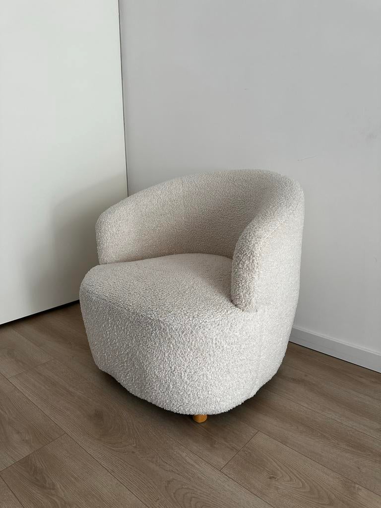 Kwantum Teddy Fauteuil Zitstoel - Crème Wit, Huis en Inrichting, Fauteuils, Ophalen, Zo goed als nieuw, Stof, 75 tot 100 cm