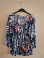 Mooie blouse met print - Maat 50, Kleding | Dames, Grote Maten, Blauw, Blouse of Tuniek, Ophalen of Verzenden, Onbekend