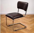 6 Mooie buisstoelen met bruin kunstleer, Huis en Inrichting, Ophalen, Gebruikt, Bruin, Metaal