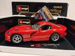 Dodge Viper GTS Coupe RT10 rood Bburago metal 1:18 KRD, Ophalen of Verzenden, Zo goed als nieuw, Auto, Overige merken