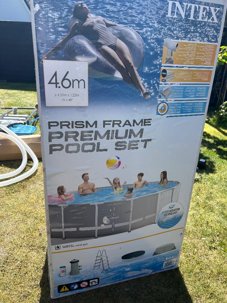 Intex zwembad rond 4.50, Tuin en Terras, Rond, 300 cm of meer, Zo goed als nieuw, Ophalen