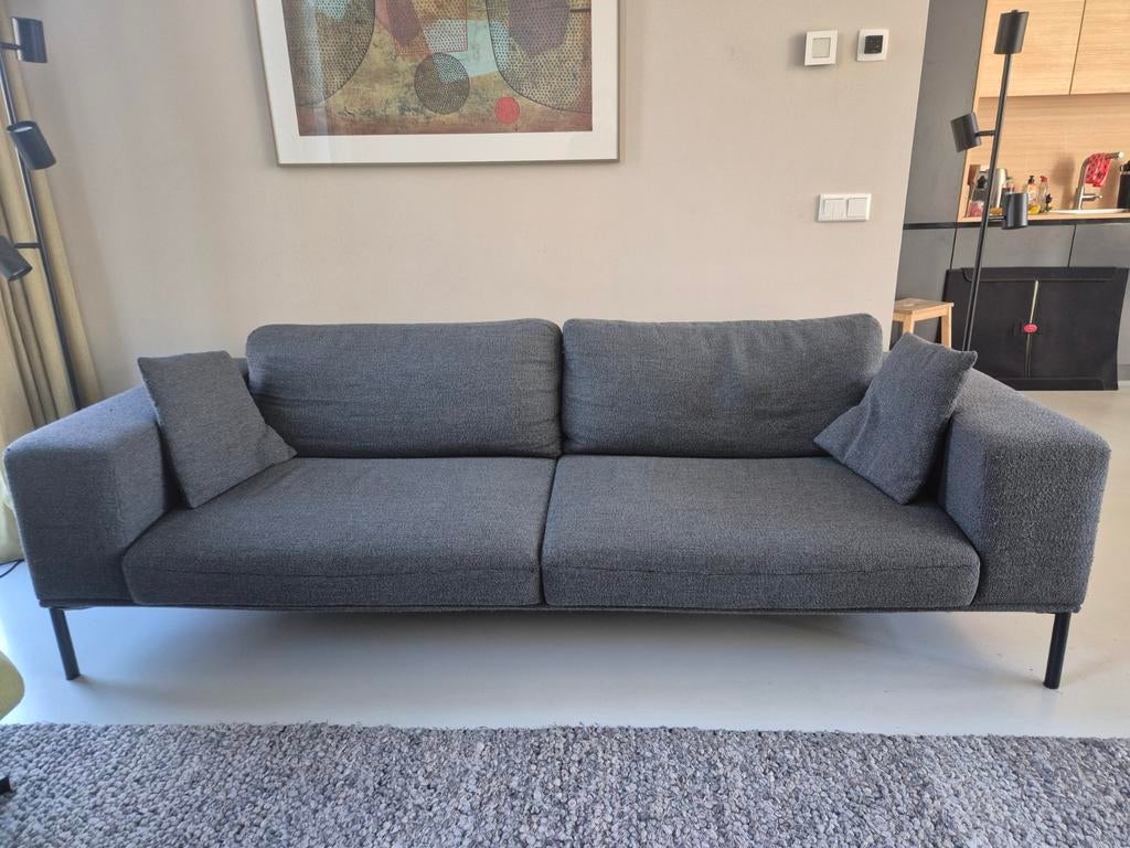 Stijlvolle Antracietgrijze Passe Partout 3,5-zits Designbank, Ophalen, Driepersoons, 75 tot 100 cm, Zo goed als nieuw