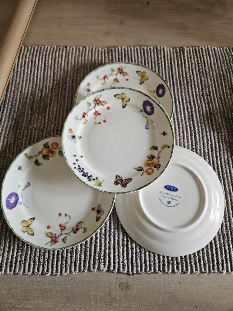 Janneke Brinkman Fruit & Flowers Servies - 4 Borden, Huis en Inrichting, Keuken | Servies, Keramiek, Ophalen of Verzenden, Zo goed als nieuw