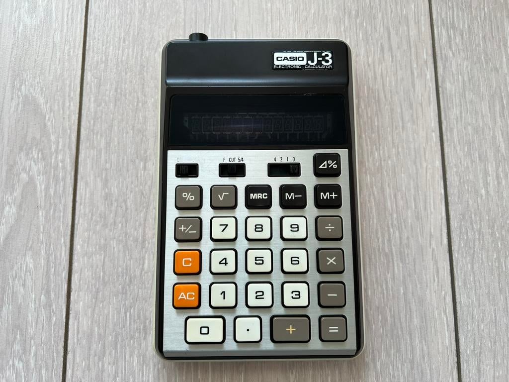 Casio J-3 (J-1211) Rekenmachine - Vintage, Ophalen of Verzenden, Zo goed als nieuw