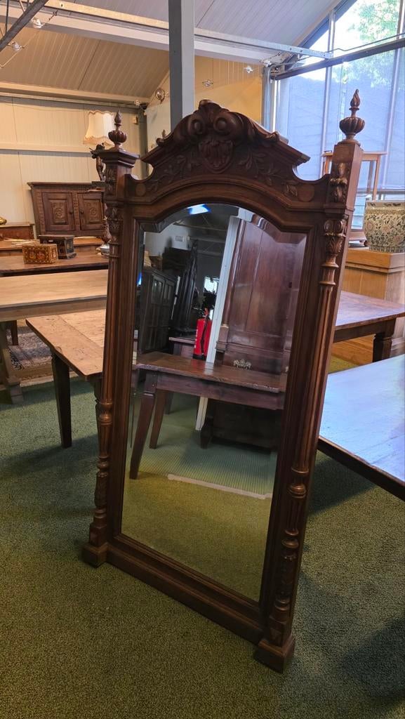 Grote Franse Henry II spiegel  rijk bewerkt, Antiek en Kunst, Antiek | Spiegels, Ophalen, Rechthoekig