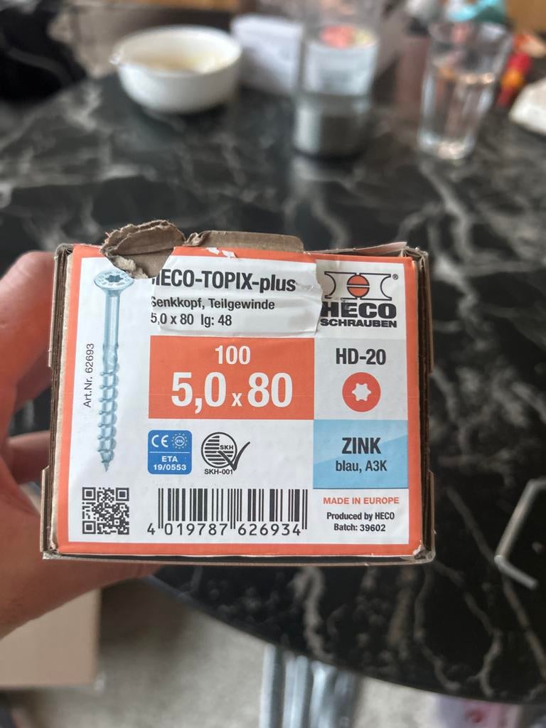 50 schroeven 5.0 x 80 mm, Ophalen of Verzenden, Nieuw, 50 tot 100 mm, Schroeven