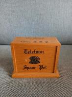 Vintage houten telefoon spaarpot, Ophalen of Verzenden, Gebruikt, Metaal of Blik, Overige thema's