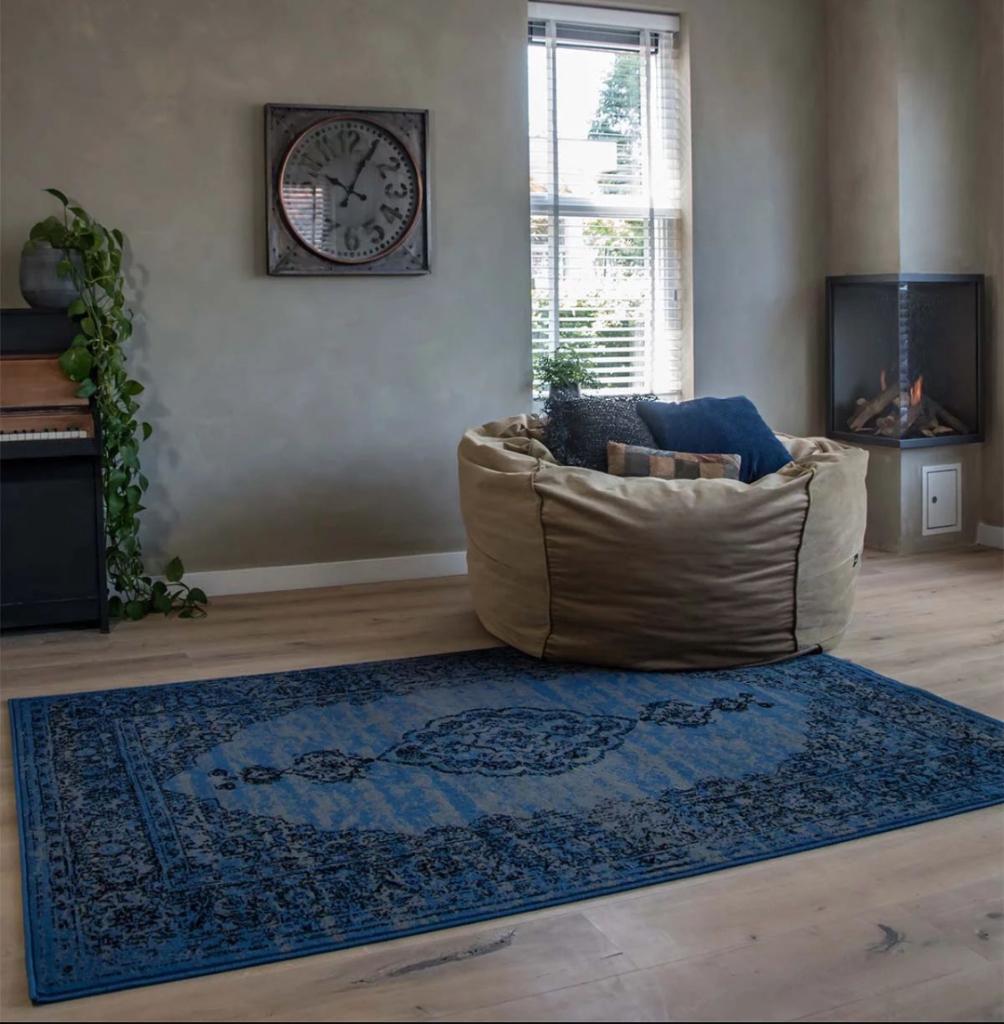 Vloerkleed, Ophalen, 200 cm of meer, Blauw, Rechthoekig