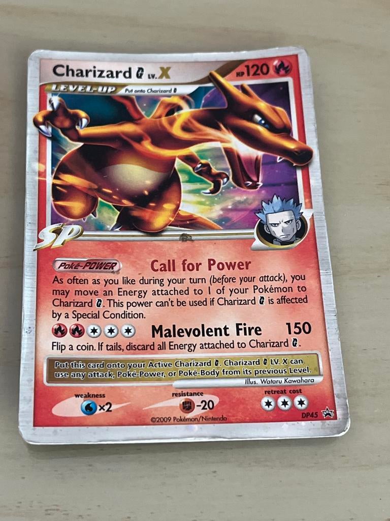Pokemon kaart Charizard G lv. X DP45 - Zeldzaam!, Ophalen of Verzenden, Gebruikt, Losse kaart, Foil