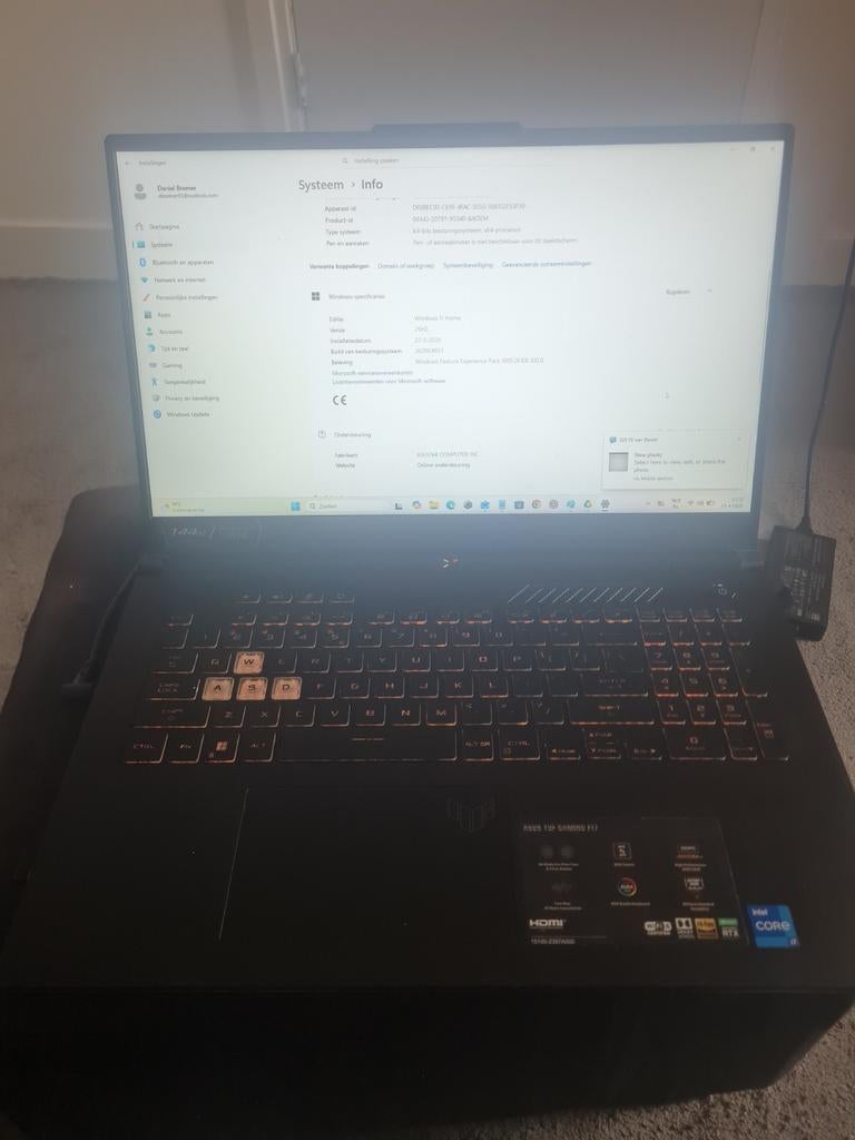 ASUS TUF Gaming F17 gaming laptop, Computers en Software, Windows Laptops, 17 inch of meer, SSD, Gaming, Ophalen