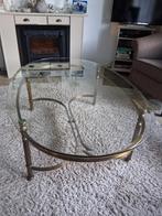 Messing tafel met glazen plaat wat krasjes 5.00euro, Ophalen, Gebruikt, 50 tot 100 cm, Minder dan 50 cm