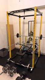 Complete Home Gym: Powerrack, Halters, Gewichten (267,5kg), Ophalen, Benen, Gebruikt, Krachtstation