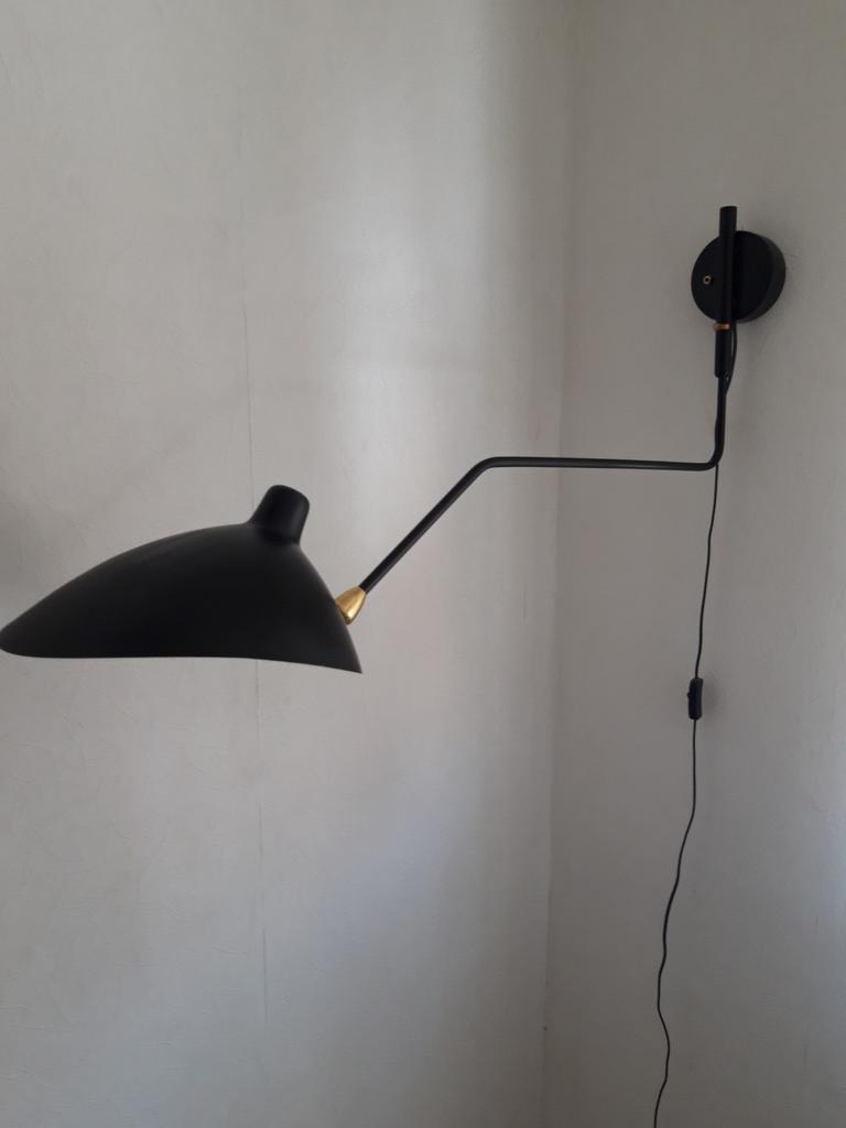Mid Century contemporary wandlamp Serge Mouille style 1 arm, Huis en Inrichting, Lampen | Vloerlampen, Ophalen, Zo goed als nieuw