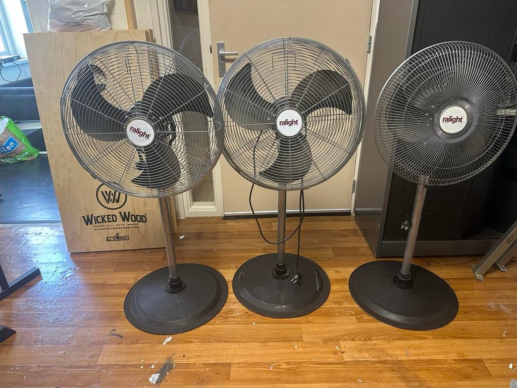 3 Ralight industriële ventilatoren 18” & 20 inch, Ophalen, Gebruikt, Statiefventilator