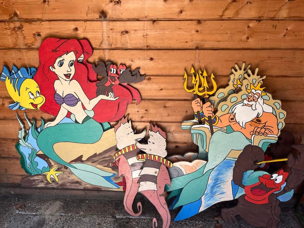 Houten platen De Kleine Zeemeermin - Ariel, Triton, Sebastia, Ophalen, Gebruikt, Jongen of Meisje