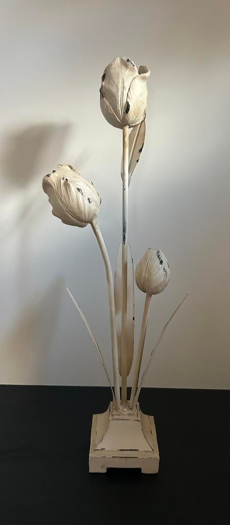 Ornament tulp beige hoog, Huis en Inrichting, Woonaccessoires | Overige, Beige, Ophalen of Verzenden, Metaal, Landelijk