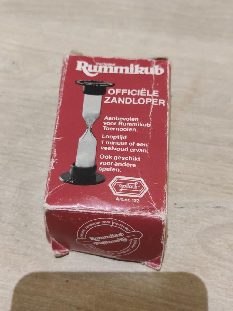 Rummikub officiële zandloper - Vintage Goliath, Gebruikt, Postbus 200, 8050 AE Hattem, Nederland, Ophalen of Verzenden, Info@goliathgames.nl