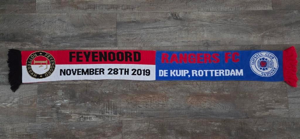 Sjaal Feyenoord - Rangers, Verzamelen, Ophalen of Verzenden, Zo goed als nieuw, Feyenoord, Vaantje of Sjaal