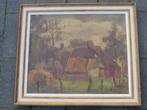Piet Zwiers (1907-1965) - Boerderij, Antiek en Kunst, Kunst | Schilderijen | Klassiek, Ophalen of Verzenden