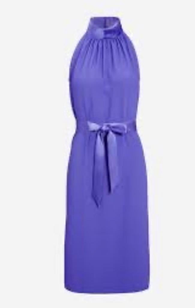 LaDress zgan M jurk raglan crêpe paars met zijde look sash, Maat 38/40 (M), Paars, Ophalen of Verzenden, Zo goed als nieuw
