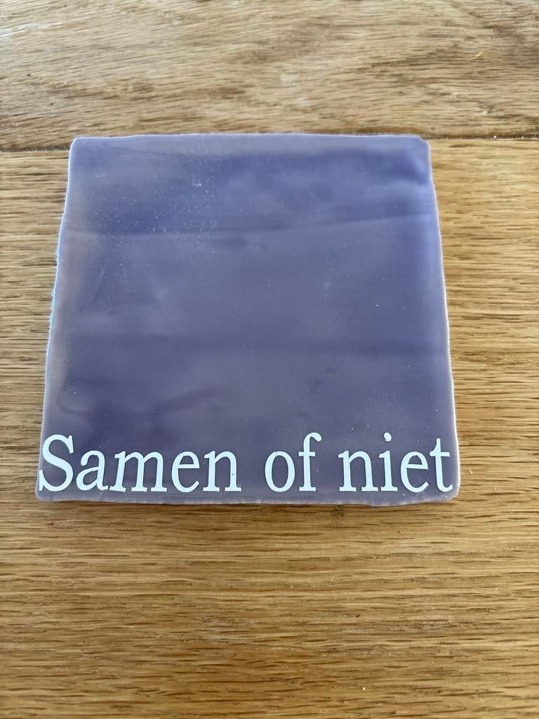 Decoratief bordje 'Samen of niet' - Zolder opruiming, Verzenden, Gebruikt, Paars, Kunststof