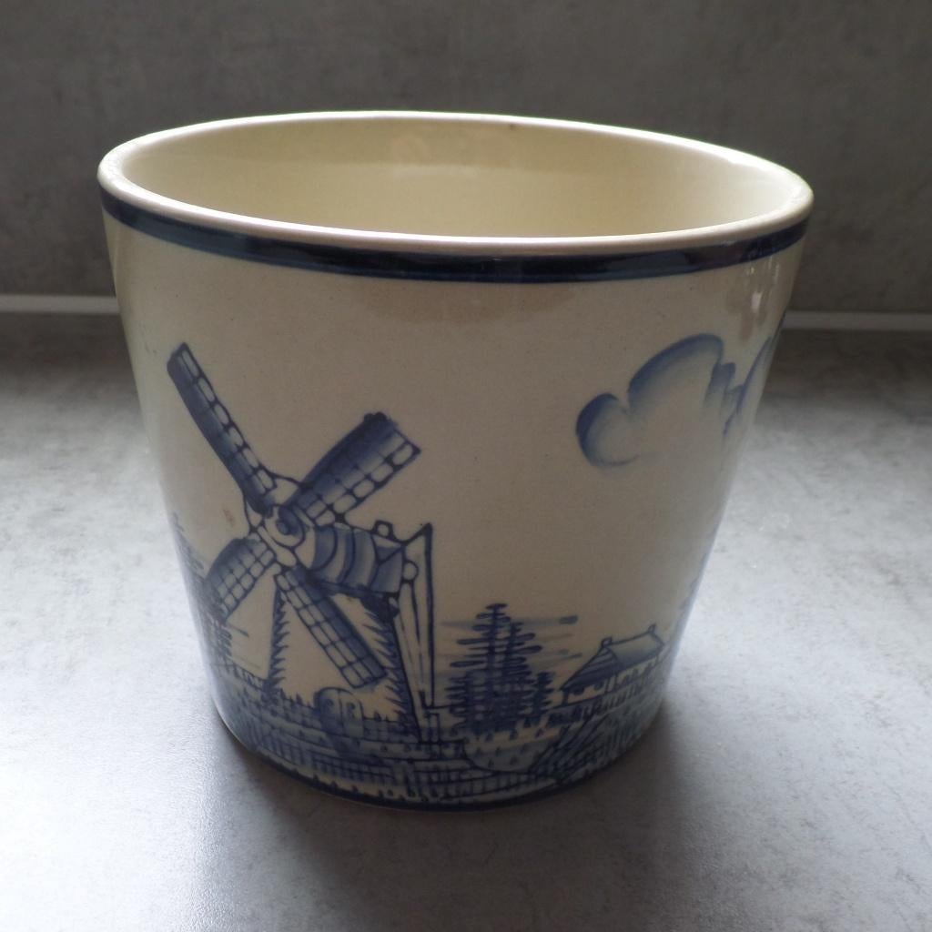 Plantenpotje Delfts blauw look a like, Tuin en Terras, Bloempotten, Rond, Binnen, Ophalen of Verzenden, Zo goed als nieuw