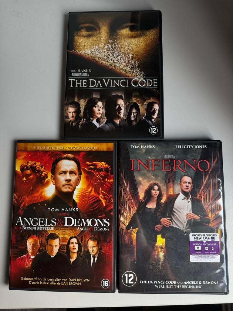 The Da Vinci Code, Angels and Demons en Inferno dvd’s, Vanaf 12 jaar, Ophalen of Verzenden, Zo goed als nieuw