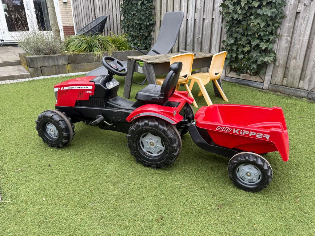 Tractor met aanhangwagen, Kinderen en Baby's, Speelgoed | Speelgoedvoertuigen, Ophalen, Gebruikt