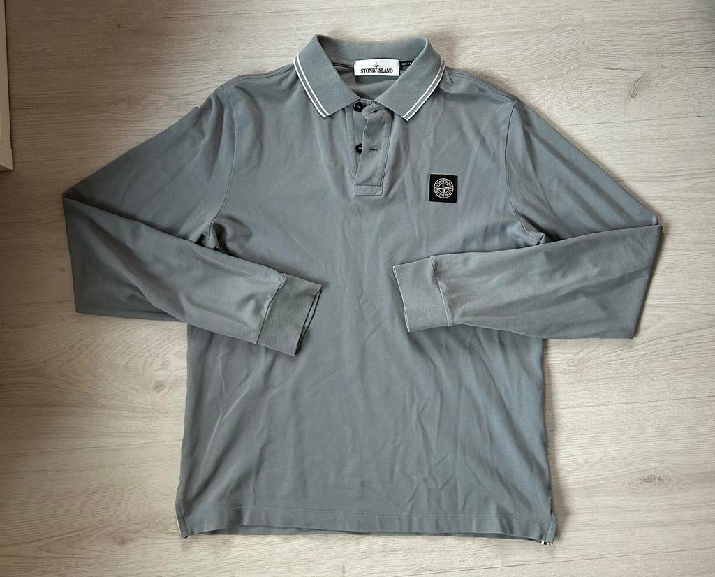 Stone Island Lange Mouwen Polo, Ophalen of Verzenden, Zo goed als nieuw, Maat 48/50 (M), Grijs