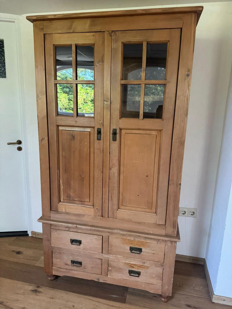 Massief houten kinderkledingkast met lades, Kinderen en Baby's, Kinderkamer | Commodes en Kasten, Ophalen, Gebruikt, Kast, 50 tot 70 cm