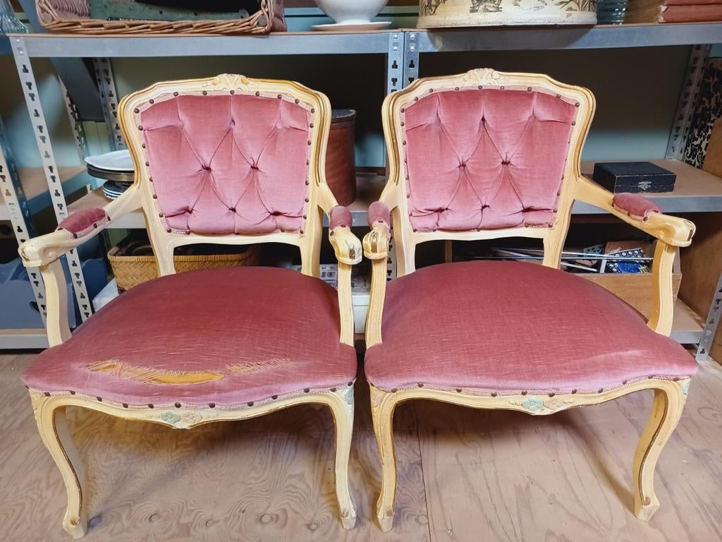 2 antieke stoelen fauteuils Lodewijk XV, Ophalen