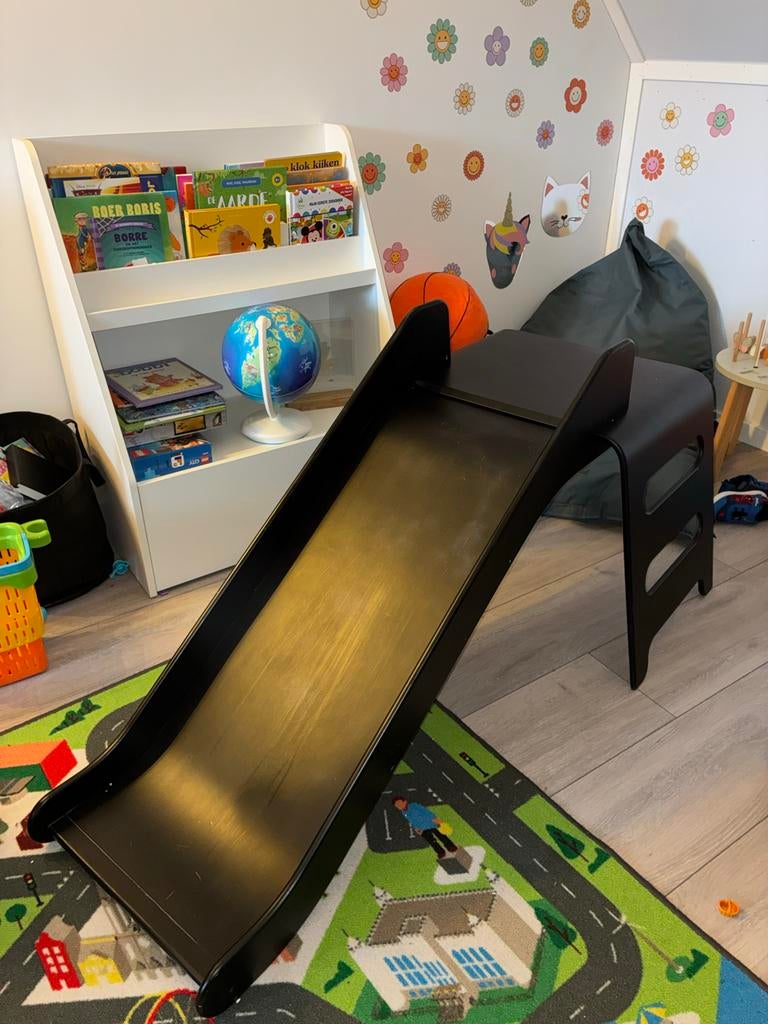 Zwarte kinderglijbaan voor binnen, Ophalen, Gebruikt, Jongen of Meisje