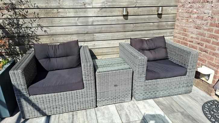 Tuin lounge set, Tuin en Terras, Tuinsets en Loungesets, Gebruikt, Loungeset, Wicker, 2 zitplaatsen, Ophalen
