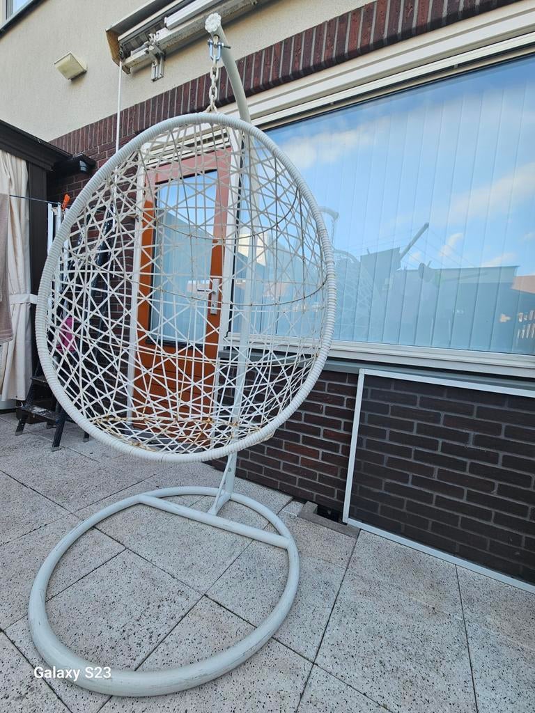 Hangstoel swing met standaard - wit - ø104x200 cm, Ophalen of Verzenden