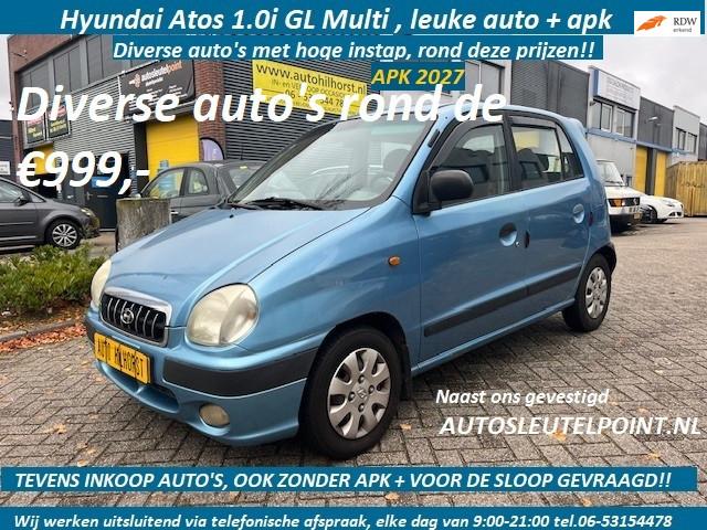 Hyundai Atos Multi 1.0i GL Nette auto, APK 2027! zie alle fo, Auto's, Hyundai, 4 cilinders, Bedrijf, 822 kg, Geïmporteerd