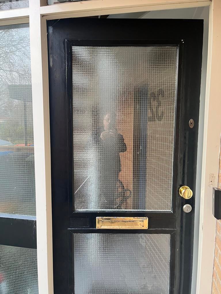 Voordeur (211 x 90 x 4), Doe-het-zelf en Verbouw, Kozijnen en Schuifpuien, Gebruikt, Deurkozijn, 150 tot 225 cm, Inclusief glas