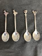 Vier verzilverde lepeltjes Douwe Egberts poes teckel koala, Ophalen of Verzenden