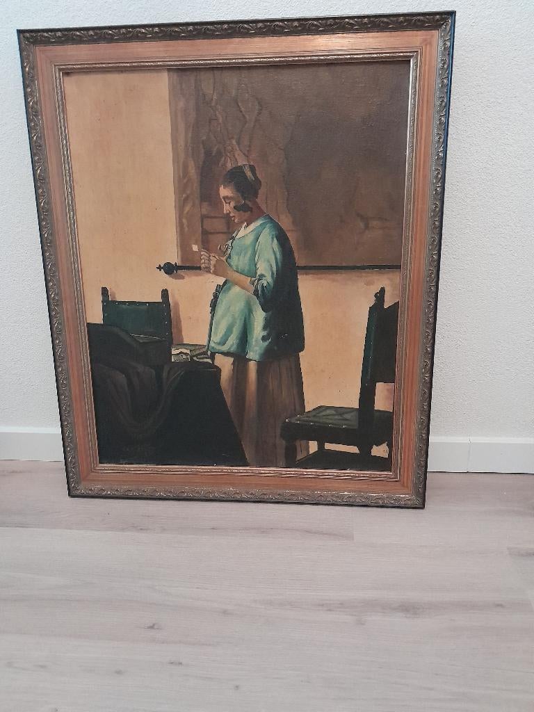 Op doek geschilderd schilderij, Ophalen, Gebruikt, Schilderij, 75 cm of meer