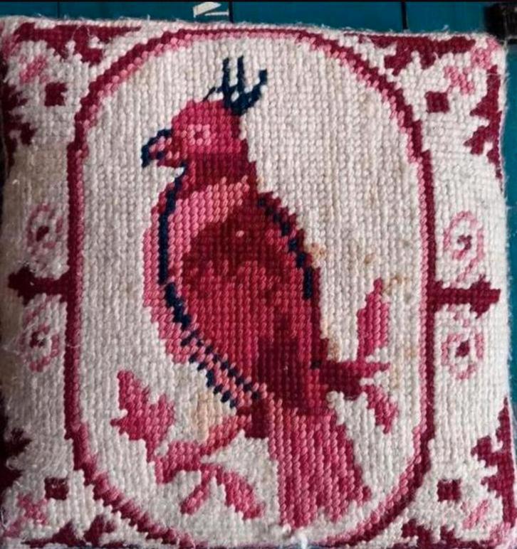 Vintage kussen jaren 70, Antiek en Kunst, Antiek | Kleden en Textiel, Ophalen of Verzenden