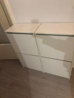Witte schoenenkasten (2 stuks) - IKEA BISSA, Huis en Inrichting, Kasten | Schoenenkasten, Ophalen of Verzenden, Gebruikt