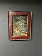 Antiek Schilderij Landschap Indonesië - Lichte ouderdomsspor, Ophalen of Verzenden