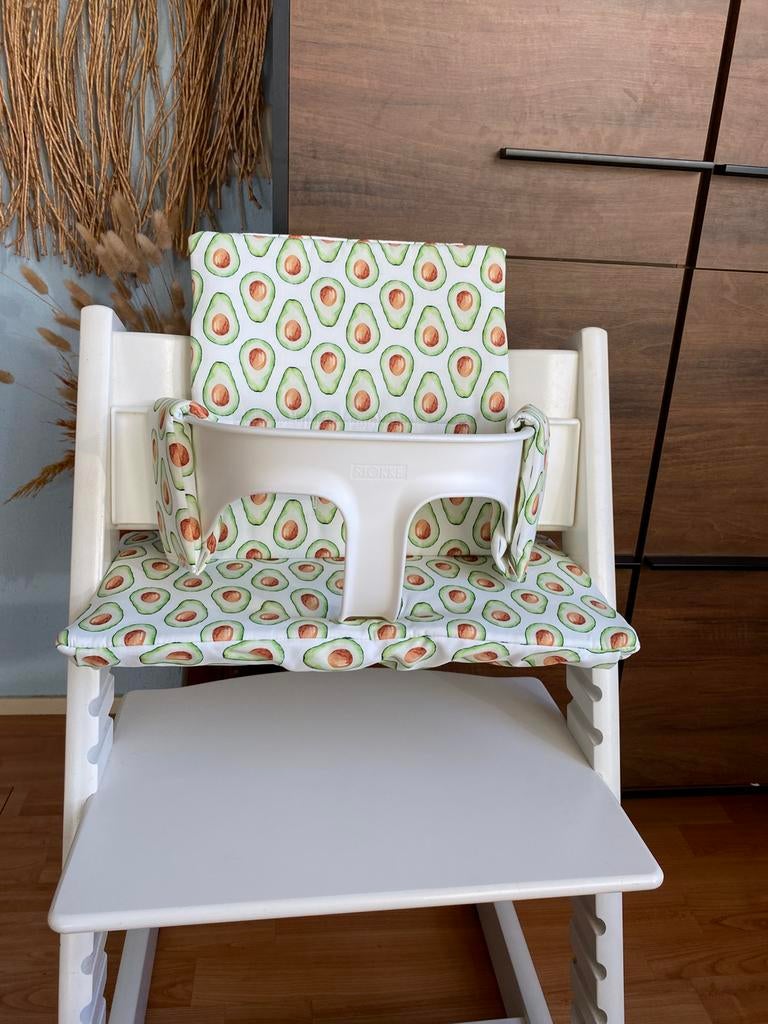 Avocado’s kussenset voor kinderstoel stokke tripp trapp, Kinderen en Baby's, Kinderstoelen, Ophalen of Verzenden, Nieuw, Meegroeistoel