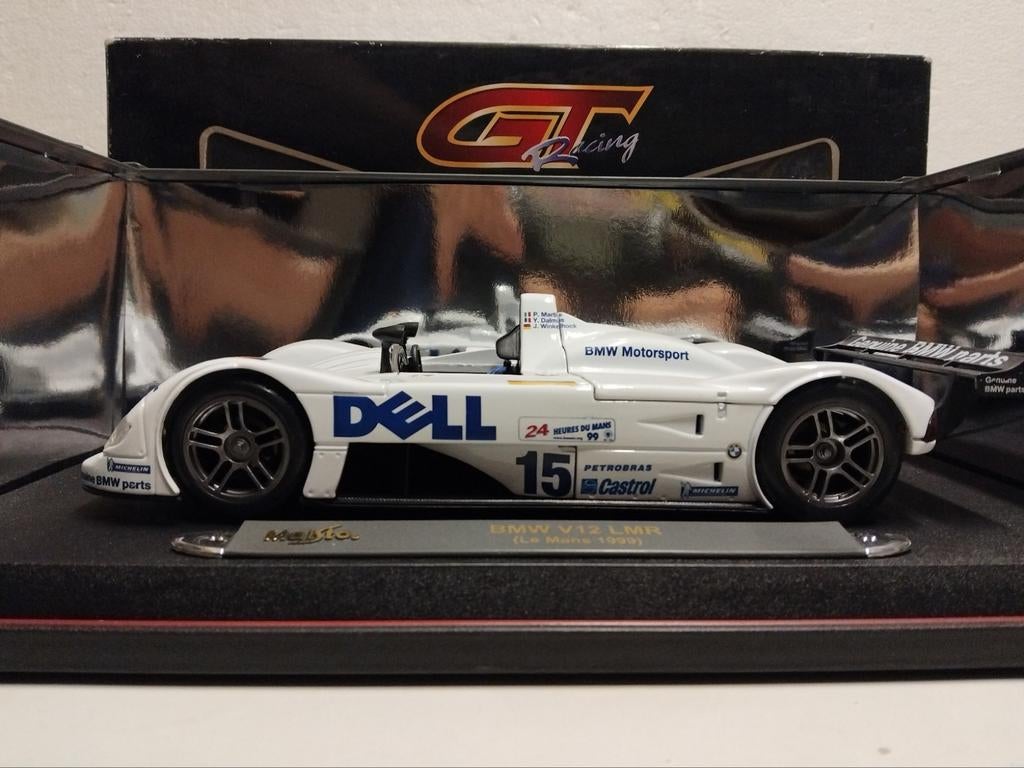 BMW V12 LMR DELL wit 1999 Le Mans Maisto metal 1:18 KRD, Hobby en Vrije tijd, Modelauto's | 1:18, Ophalen of Verzenden, Zo goed als nieuw