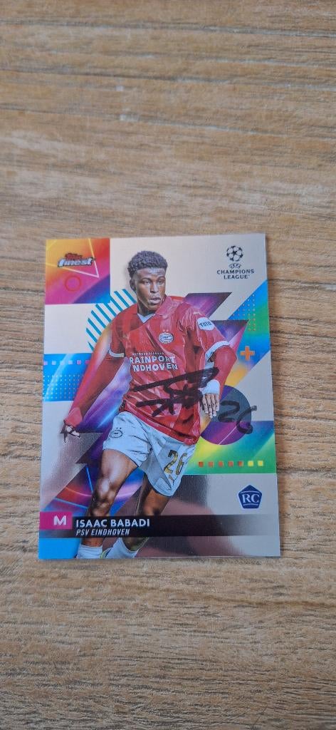 Topps trading card met handtekening; Isaac Babadi # PSV, Ophalen of Verzenden, Nieuw, PSV, Spelerskaart