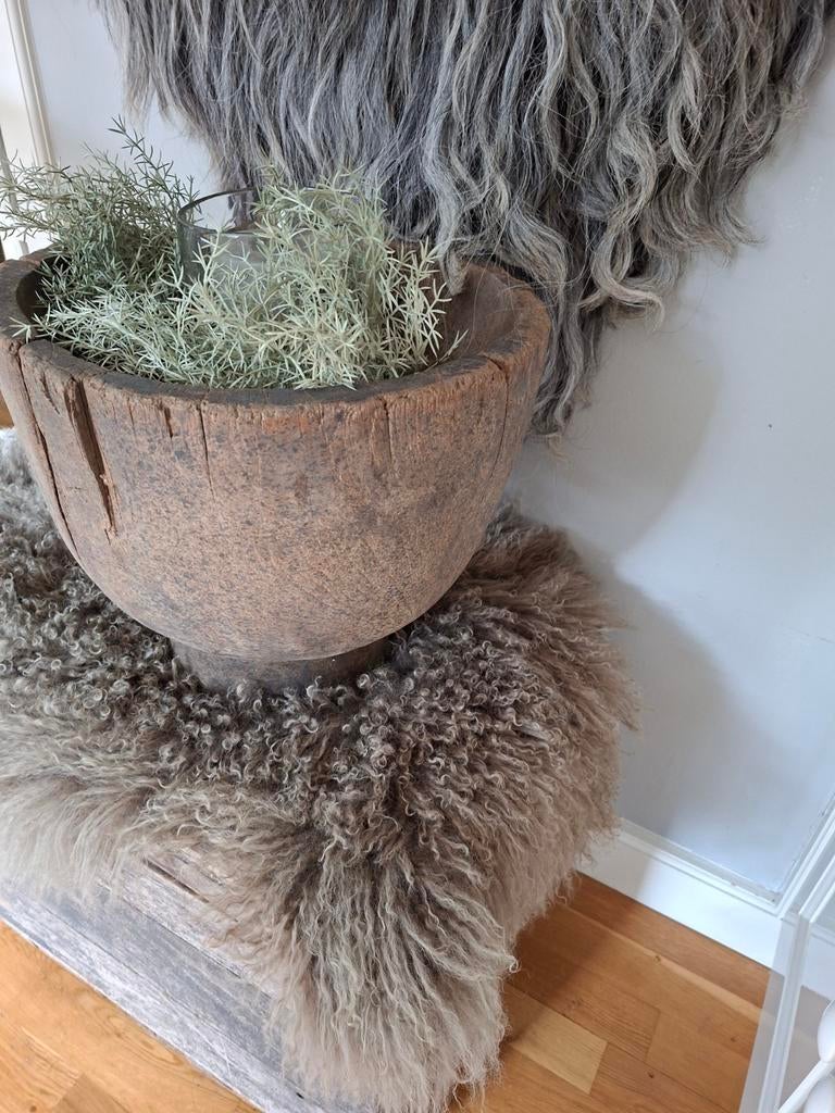 Nieuwe oud houten pot/vijzel Luksa, Ophalen of Verzenden, Nieuw, Rechthoekig, Hout