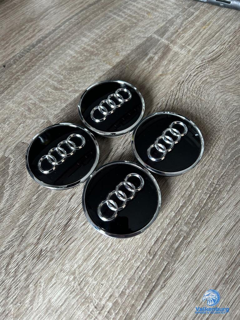 ORIGINELE Audi naafkap naafdop set hoogglans zwart, Gebruikt, -, -, Ophalen of Verzenden